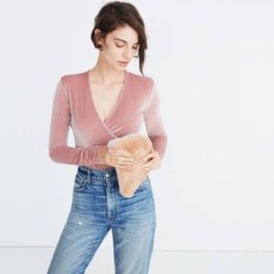 Madewell velvet wrap bodysuit